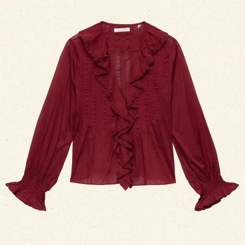 Doen Hardy Top in Deep Crimson - Picture 6 of 12